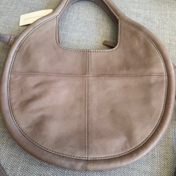 NWT Anthropologie Julien Mini Leather Bag Taupe - Picture 1 of 7